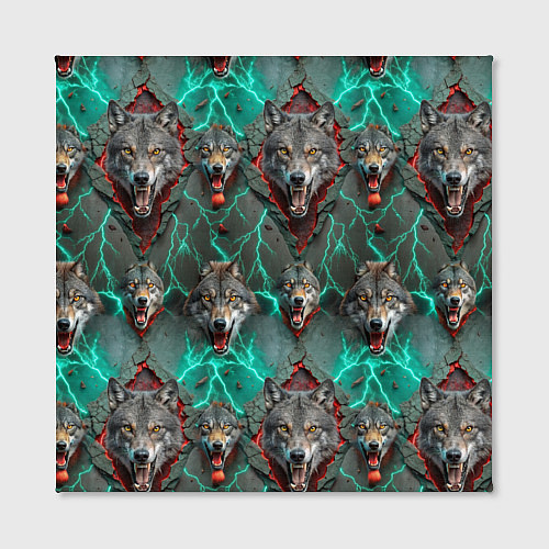 Картина квадратная Эпичный паттерн из волков / 3D-принт – фото 2