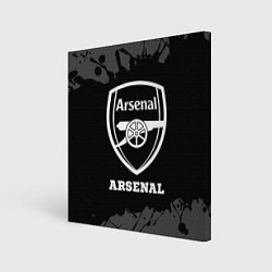 Холст квадратный Arsenal sport на темном фоне, цвет: 3D-принт