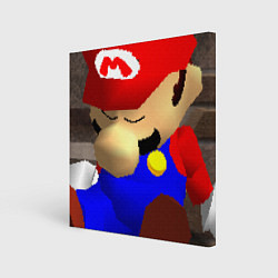 Холст квадратный Марио 64 спит арт, цвет: 3D-принт
