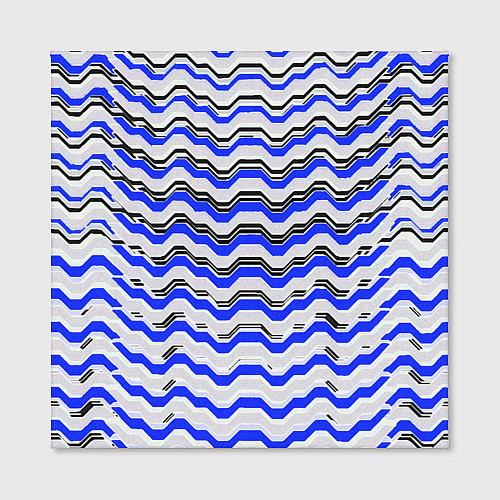 Картина квадратная Black and blue stripes on a white background / 3D-принт – фото 2