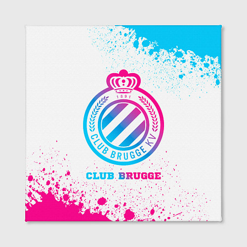 Картина квадратная Club Brugge neon gradient style / 3D-принт – фото 2