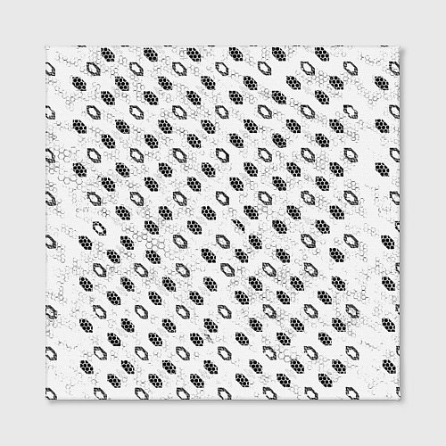 Картина квадратная Чёрные шестиугольники на белом фоне / 3D-принт – фото 2