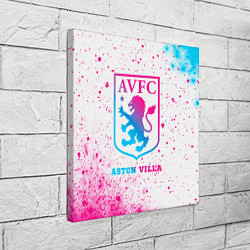 Холст квадратный Aston Villa neon gradient style, цвет: 3D-принт — фото 2