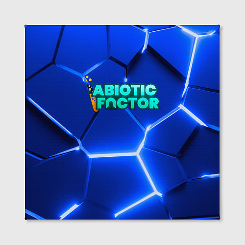 Картина квадратная Abiotic Factor логотип на синем неоновом фоне / 3D-принт – фото 2