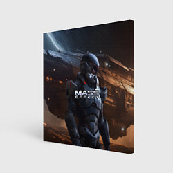 Холст квадратный Mass Effect game space, цвет: 3D-принт