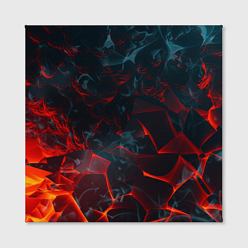 Картина квадратная Темная абстракция с разломом красных плит / 3D-принт – фото 2