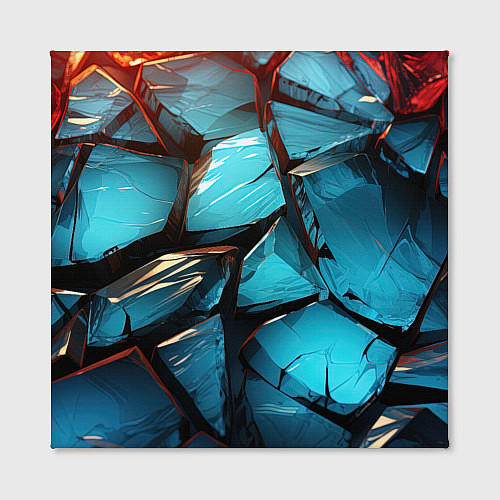 Картина квадратная Синие объемные плиты / 3D-принт – фото 2