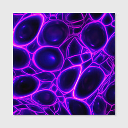 Холст квадратный Фиолетовы неоновые соты, цвет: 3D-принт — фото 2