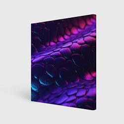 Холст квадратный Фиолетовая абстрактная текстура неоновая, цвет: 3D-принт