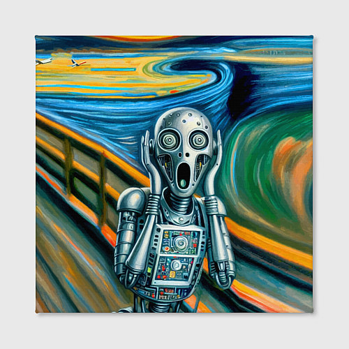 Картина квадратная Робот кричит на картине Эдварда Мунка / 3D-принт – фото 2