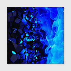 Холст квадратный Осколки плиток и синий огонь, цвет: 3D-принт — фото 2