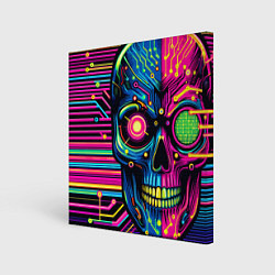 Картина квадратная Pop art skull - ai art
