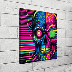 Холст квадратный Pop art skull - ai art, цвет: 3D-принт — фото 2