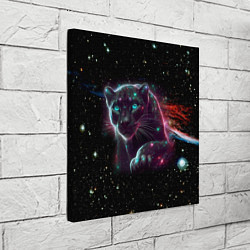 Холст квадратный Межгалактическая пантера - космос от нейросети, цвет: 3D-принт — фото 2