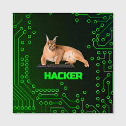 Холст квадратный Кот Шлепа хакер, цвет: 3D-принт — фото 2