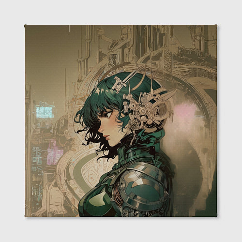 Картина квадратная Девушка в зелёной броне / 3D-принт – фото 2