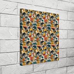 Холст квадратный Африка паттерн пальмы животные, цвет: 3D-принт — фото 2