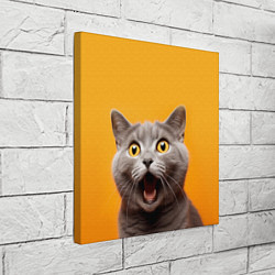 Холст квадратный Удивленный кот, цвет: 3D-принт — фото 2