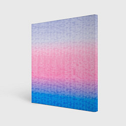 Холст квадратный Tie-dye color gradient: pink-blue, цвет: 3D-принт