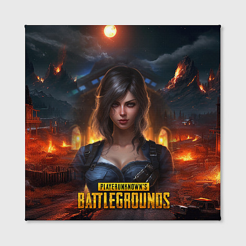 Картина квадратная Женский PUBG девушка в огне / 3D-принт – фото 2