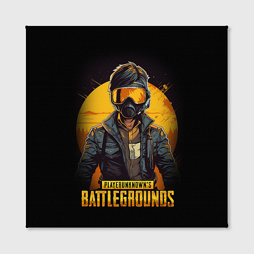 Картина квадратная PUBG игрок на закате черный фон / 3D-принт – фото 2