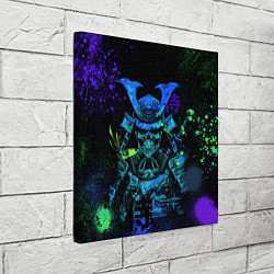 Холст квадратный Дух череп - самурай, цвет: 3D-принт — фото 2