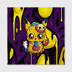 Холст квадратный Зомби Пикачу и желтые пятна, цвет: 3D-принт — фото 2
