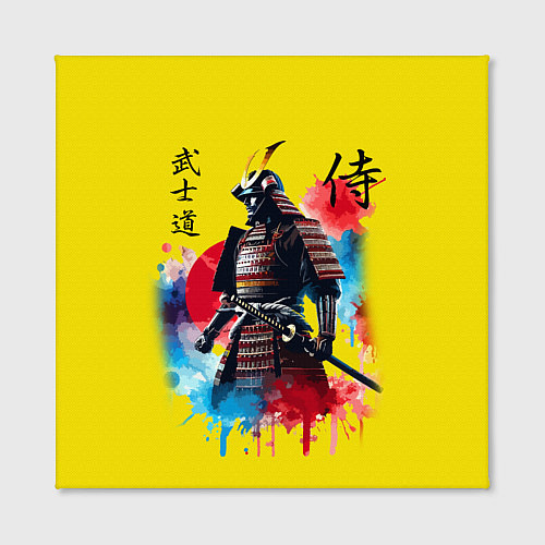 Картина квадратная Японский самурай - акварель Япония / 3D-принт – фото 2