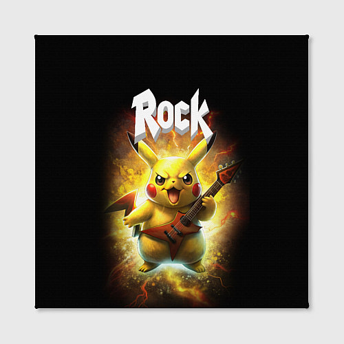 Картина квадратная Пикачу рокер с электрогитарой / 3D-принт – фото 2