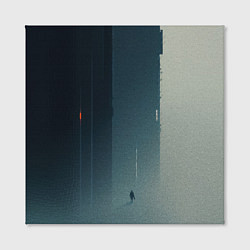 Холст квадратный Человек в городском тумане, цвет: 3D-принт — фото 2