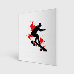 Холст квадратный Черный скейтер, цвет: 3D-принт