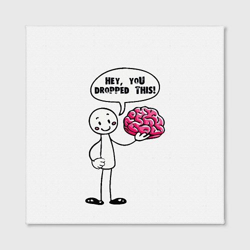 Картина квадратная Мем с человечком - выпал мозг / 3D-принт – фото 2