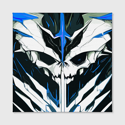 Картина квадратная Абстрактный белый череп и синие полосы / 3D-принт – фото 2