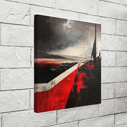 Холст квадратный Футуристичный пейзаж в ретро стиле, цвет: 3D-принт — фото 2