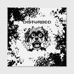 Холст квадратный Disturbed - рок пес, цвет: 3D-принт — фото 2