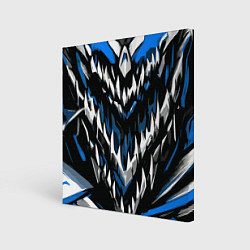 Холст квадратный Абстрактные бело-синие шипы, цвет: 3D-принт