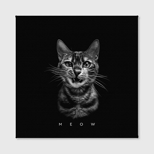 Картина квадратная Cat meow black and white - big picture / 3D-принт – фото 2