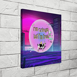 Холст квадратный Кринж свобода на белом фоне, цвет: 3D-принт — фото 2