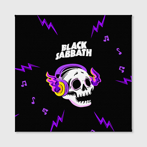 Картина квадратная Black Sabbath неоновый череп / 3D-принт – фото 2