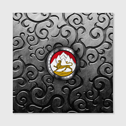 Холст квадратный Металический орнамент и герб Осетии, цвет: 3D-принт — фото 2