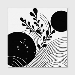 Холст квадратный Растительная абстракция black and white, цвет: 3D-принт — фото 2