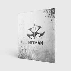 Холст квадратный Hitman - white gradient, цвет: 3D-принт