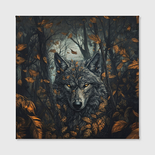 Картина квадратная Суровый волчара / 3D-принт – фото 2