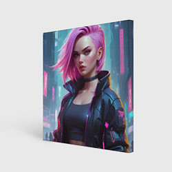 Картина квадратная Cyberpunk 2077 a girl