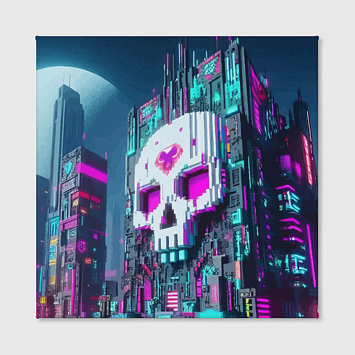 Картина квадратная Skull Minecraft - ai art fantasy / 3D-принт – фото 2