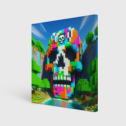 Картина квадратная Minecraft landscape with skull - ai art fantasy