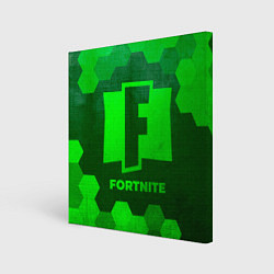 Холст квадратный Fortnite - green gradient, цвет: 3D-принт