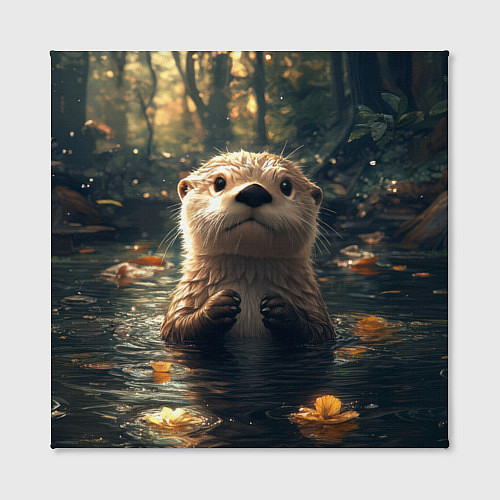 Картина квадратная Выдра в летнем пруду / 3D-принт – фото 2
