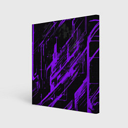 Холст квадратный Purple stripes on a black background, цвет: 3D-принт