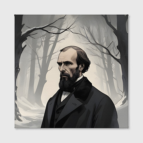 Картина квадратная Достоевский зимняя аллея / 3D-принт – фото 2